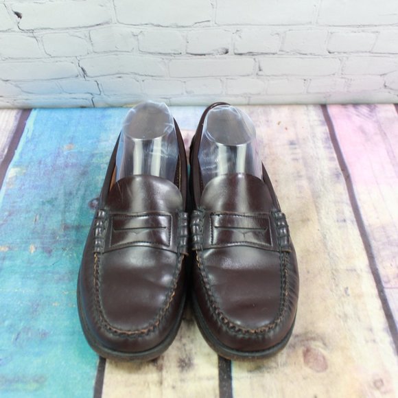 Sebago Brown Leather Handsewn Penny Dress Casual Loafers Shoes Size 8 D - Picture 5 of 9